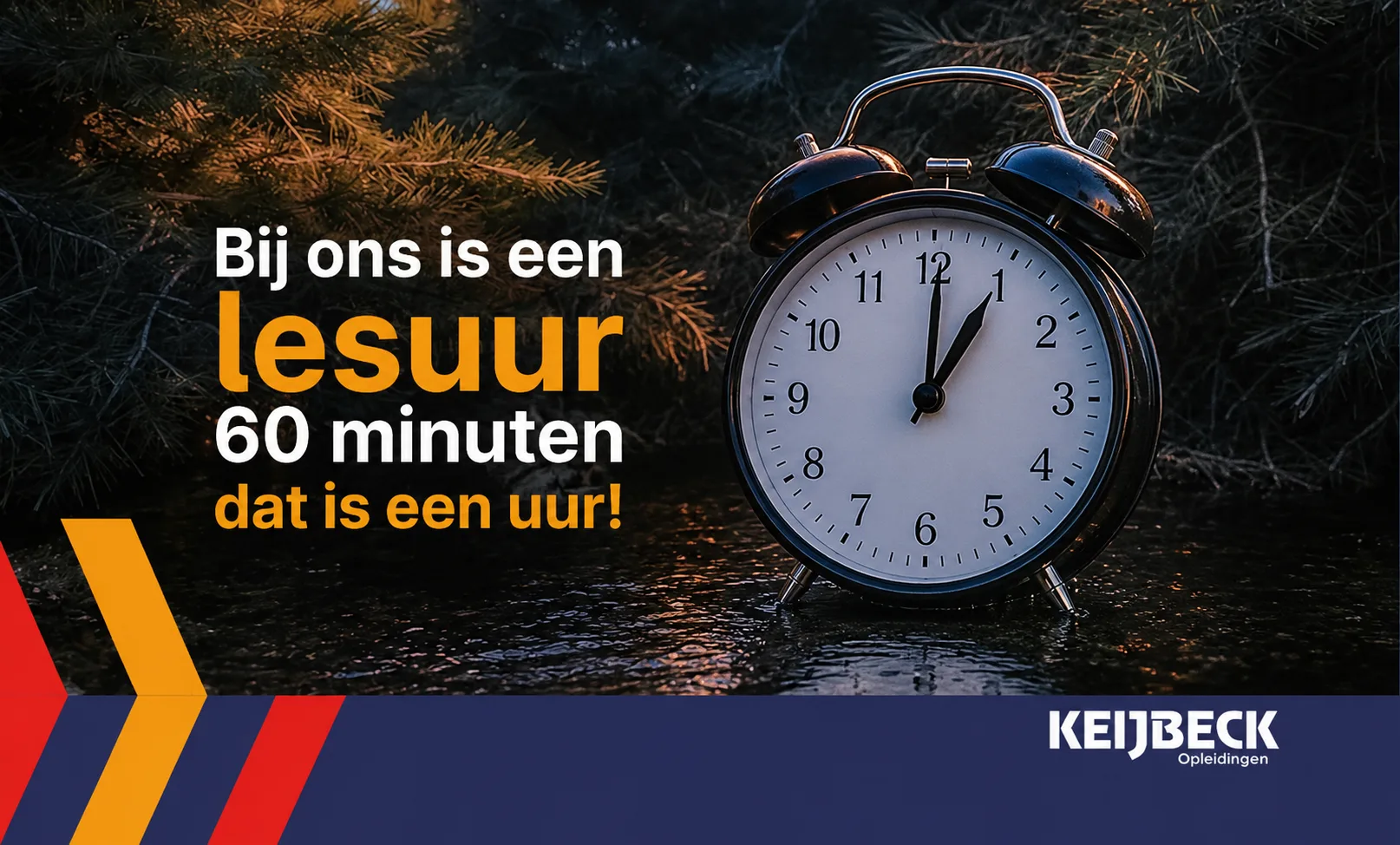Bij ons is een lesuur 60 minuten dat is een uur!